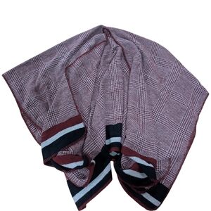 Plaid Capelet Poncho 2X Burgundy Black Cozy Festival Work Essentials Camping